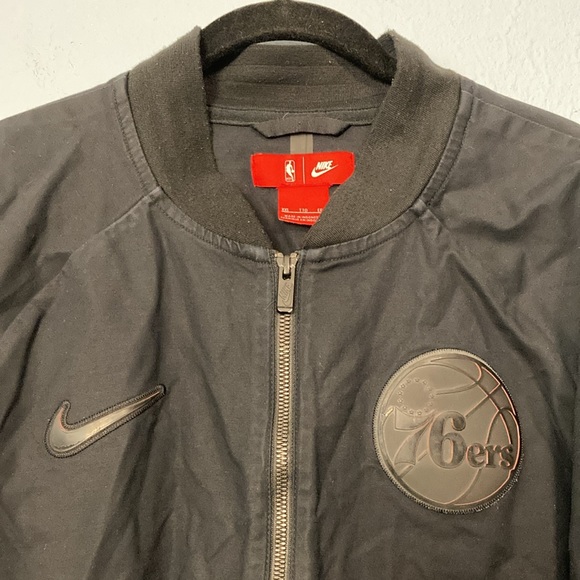 Nike Mens Size XXL Philadelphia 76ers Modern Varsity Jacket Black NBA Basketball - Picture 2 of 14